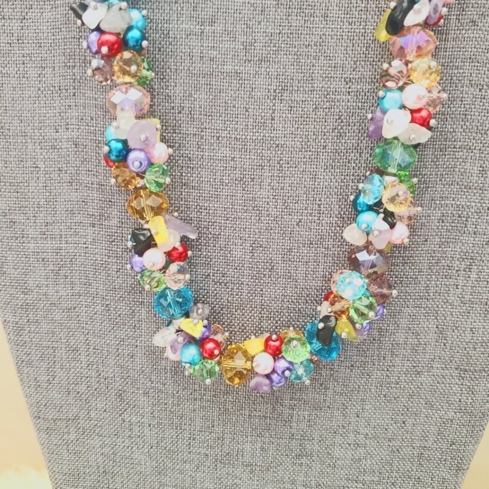 Woven Beaded Necklace Multicolor - Picture 8 of 11